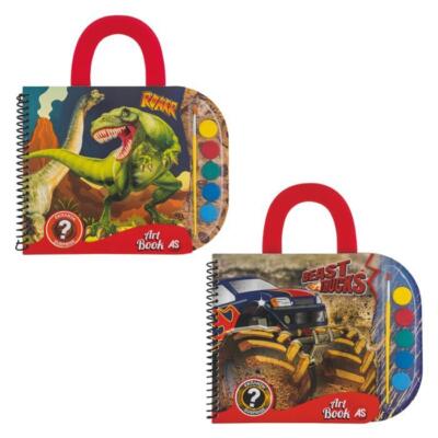 AS Art Book Σετ Ζωγραφικής Dinosaurs Και Monster Trucks Για 3+ Χρονών