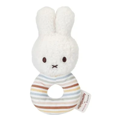 LITTLE DUTCH. Υφασμάτινη κουδουνίστρα Miffy Sunny Stripes