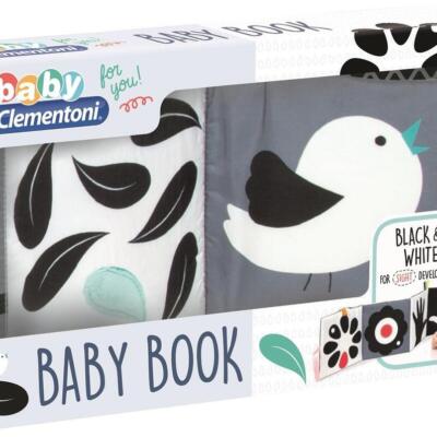 Baby Clementoni Βρεφικό Μαλακό Βιβλιαράκι Άσπρο-Μαύρο