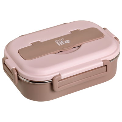 Ecolife Ροζ Φαγητοδοχείο 1Lt | 3 Θέσεων | 33-FC-9091