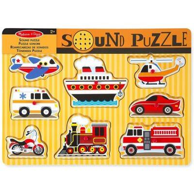 Ξύλινο μουσικό παζλ Melissa & Doug - Οχήματα