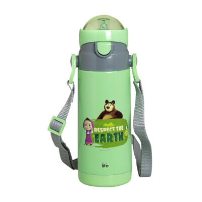 Ecolife Παιδικό Θερμός 'Masha - Respect Earth' Πράσινο 400ml (33-BO-2121)