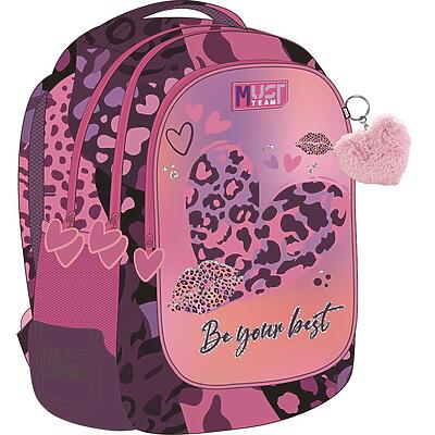 Must Team Σχολική Τσάντα Πλάτης Heart Pink