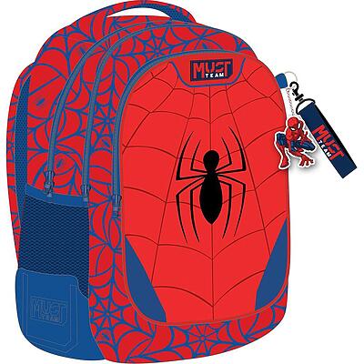 Κόκκινη σχολική τσάντα Spiderman Red με μπλε λεπτομέρειες και το σχέδιο της κλασικής αράχνης
