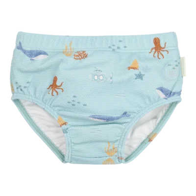 Γαλάζιο βρεφικό μαγιό πάνα Little Dutch Ocean Friends για την παραλία.